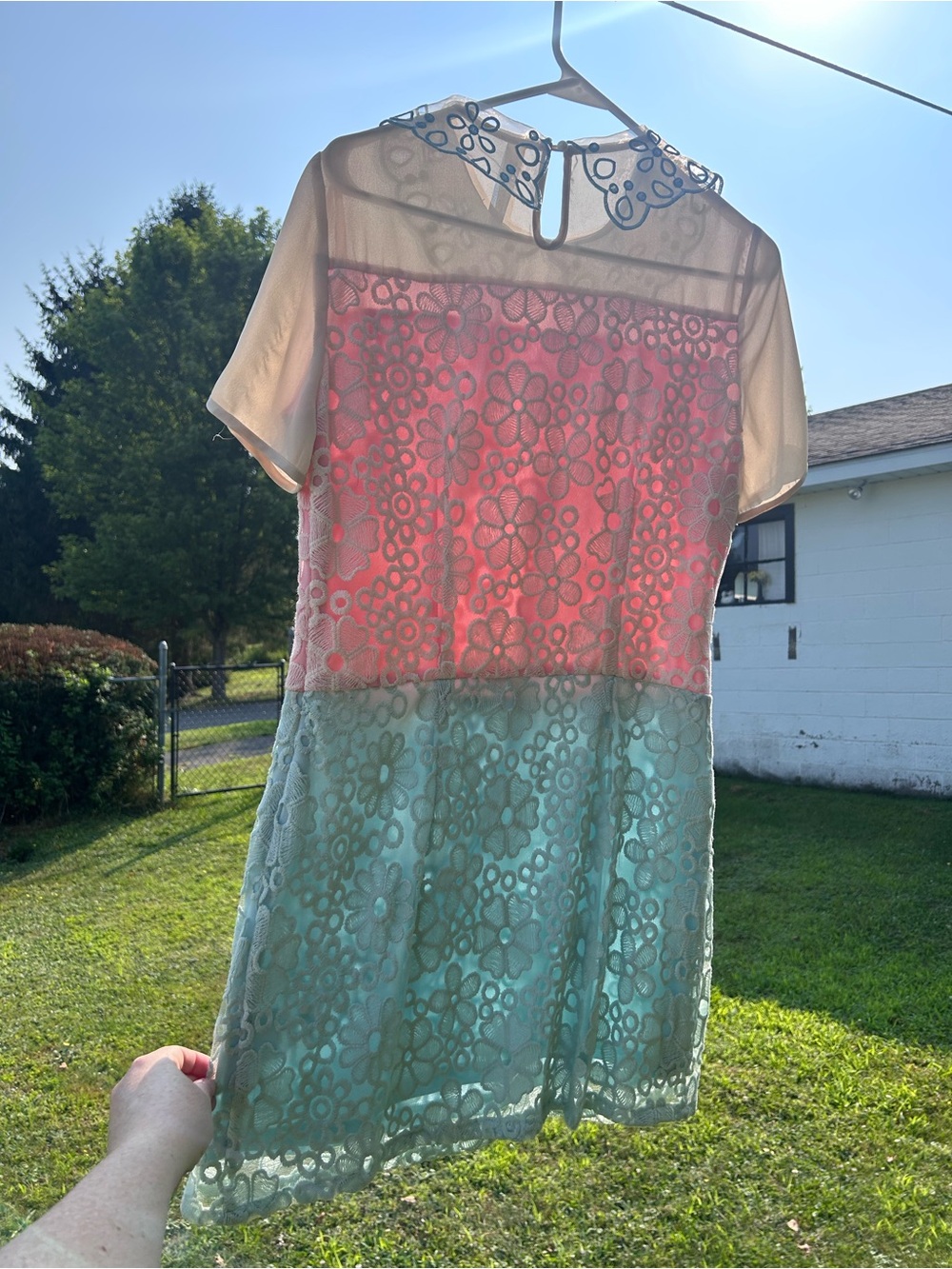 Vintage 2010s ModCloth brand Alice Moon color block colored dress - Picture 3 of 5